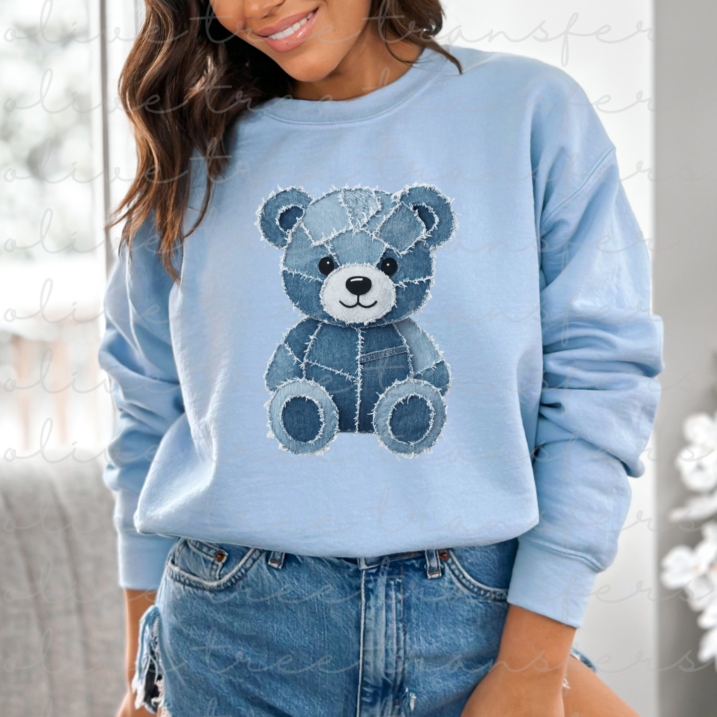 Denim Teddy Bear (ADULT TRANSFER)