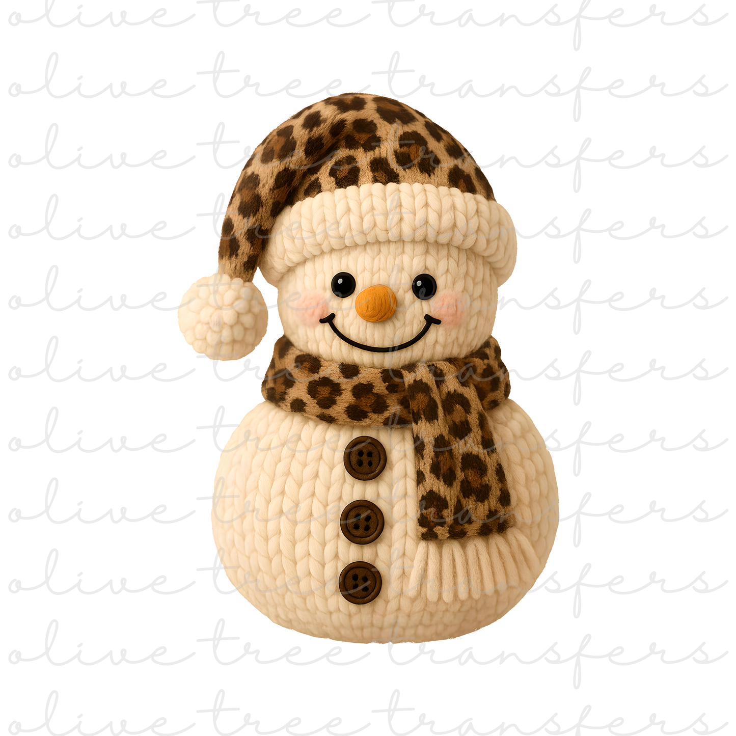 SUBLIMATION TRANSFER - Faux Yarn Cheetah Snowman
