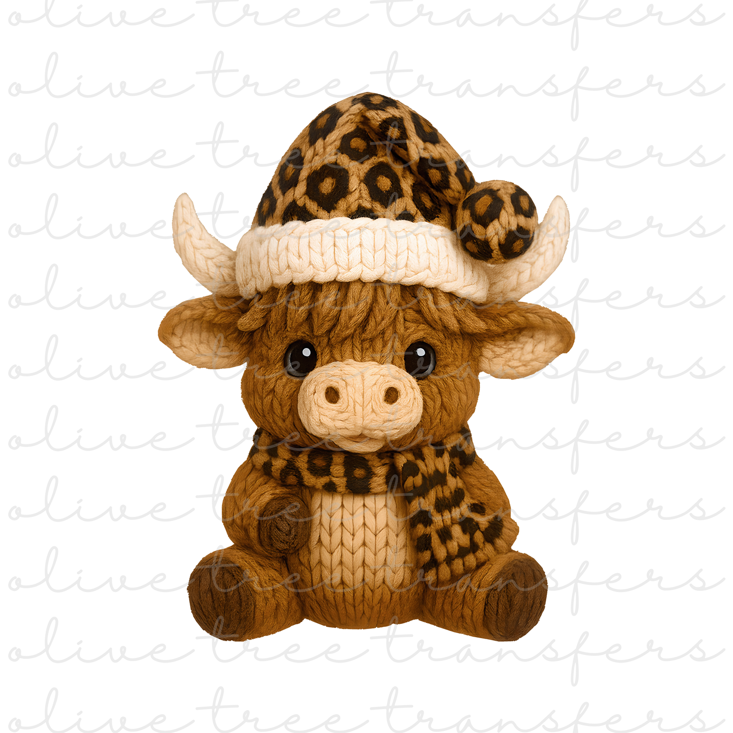 SUBLIMATION TRANSFER - Faux Yarn Highland Cow