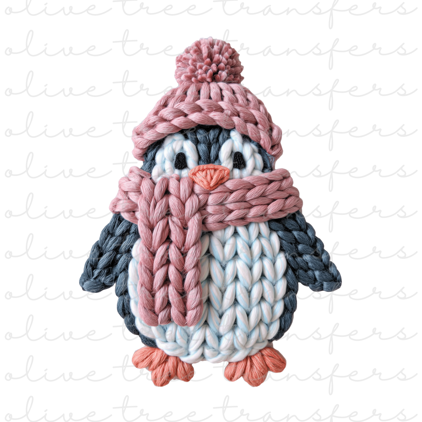 SUBLIMATION TRANSFER - Faux Yarn Penguin