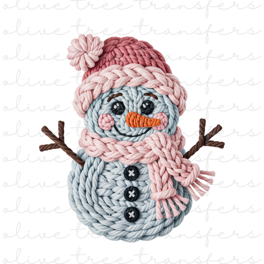 SUBLIMATION TRANSFER -  Faux Yarn Snowman