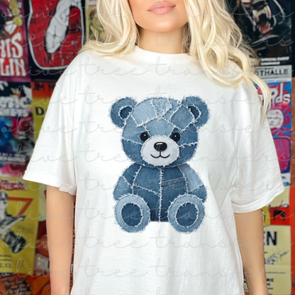 Denim Teddy Bear (ADULT TRANSFER)