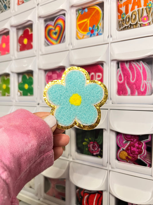 Light Blue Flower | Chenille Patch