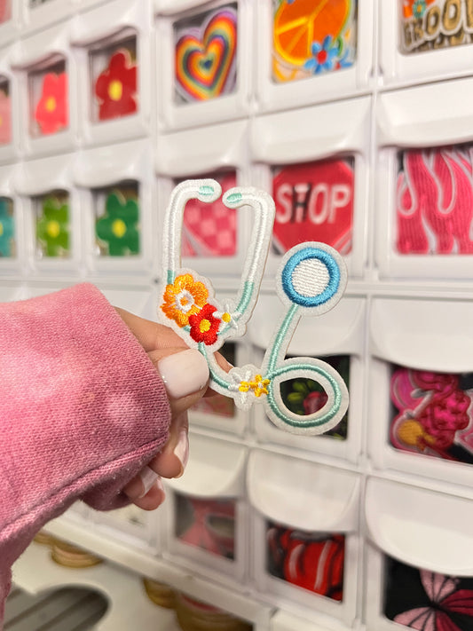 Floral Stethoscope | Embroidered Patch