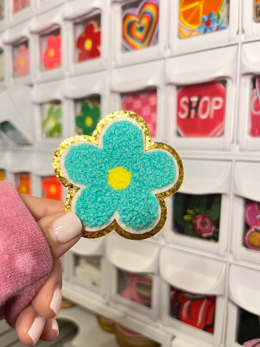 Dark Blue Flower | Chenille Patch
