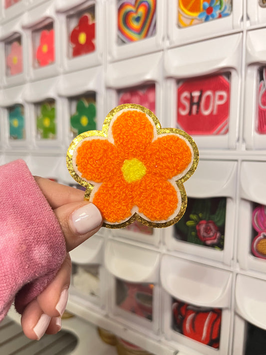 Orange Flower | Chenille Patch