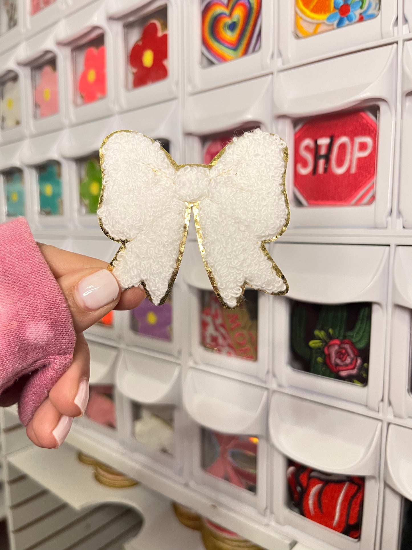 White Bow | Chenille Patch