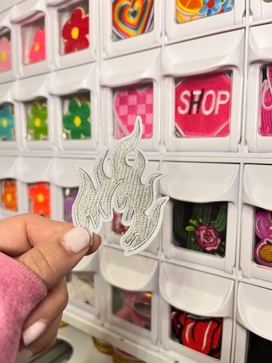 Silver Flame | Embroidered Patch