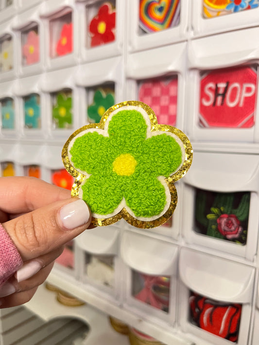 Lime Green Flower | Chenille Patch
