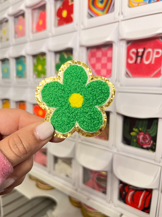 Hunter Green Flower | Chenille Patch